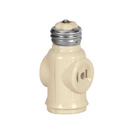 Eaton Wiring Devices 715V-BOX Socket Adapter, 125 V, 660 W, Medium Base, Ivory