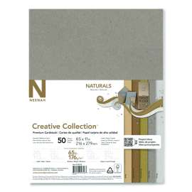 Creative Collection Premium Cardstock, 65 lb Cover Weight, 8.5 x 11, Assorted Naturals, 50/Pack