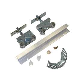 Johnson Hardware 200721DR Commercial-Grade, Deluxe Pocket Door Hardware Set, 1 in W Max Door