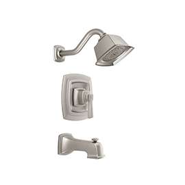 Moen Boardwalk 82830EPSRN Tub/Shower Faucet, 1-Handle, Diverter Tub Spout, Metal, Brushed Nickel