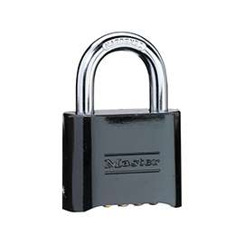 Master Lock 178D Combination Padlock, 2 in W Body, 1 in H Shackle, Zinc