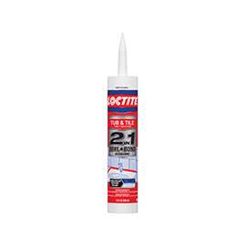 Loctite 2-In-1 2154739 Tub and Tile Adhesive Caulk, White, 10 oz Cartridge