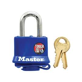 Master Lock 312D Keyed Padlock, 1-9/16 in W x 1-1/2 in H Body, 1-1/16 in H Shackle, Steel