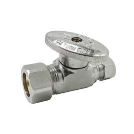 Plumb Pak PP2041PCLF Shut-Off Valve, 5/8 x 3/8 in Compression, Brass, Chrome