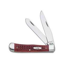 CASE 783 Folding Pocket Knife, 3-1/4 in Clip, 3.27 in Spey L Blade, 2-Blade, Red Handle