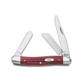 CASE 786 Folding Pocket Knife, 2.57 in Clip, 1.88 in Sheep Foot, 1.71 in Spey L Blade, 3-Blade, Red Handle