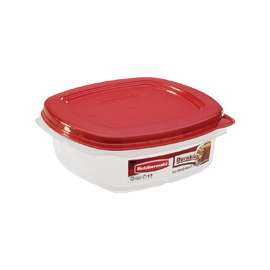 Rubbermaid 1777086 Food Storage Container, 3 Cups Capacity, Square, Plastic, Clear