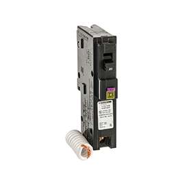Square D HOM120DFC Dual-Function, Miniature Circuit Breaker, 120 V, Thermal Magnetic Trip, Plug-In Mounting