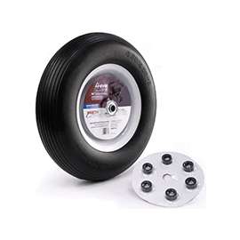 Martin Wheel 408RBPU32 Wheelbarrow Wheel with Universal Hub, 350 lb Max Load, 8 in Dia Rim, 16 in Dia Tire