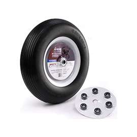 Martin Wheel 408RBPU31 Wheelbarrow Wheel with Universal Hub, 350 lb Max Load, 8 in Dia Rim, 16 in Dia Tire