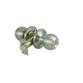 ProSource Privacy Door Knob, 2-3/8 - 2-3/4 In, Adjustable 6-Way Latch Bolt Fasteners, Stainless Steel