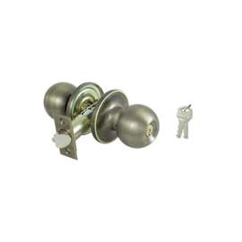 ProSource Entry Tubular Knobset, 2-3/8 - 2-3/4 In, Adjustable 6-Way Latch Bolt, 2 Screws Fasteners
