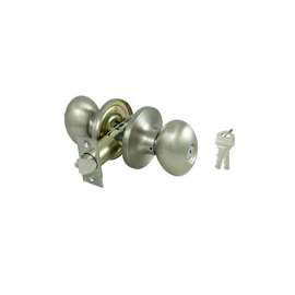 ProSource Entry Tubular Knobset, 2-3/8 - 2-3/4 In, Adjustable 6-Way Latch Bolt, 2 Screws Fasteners