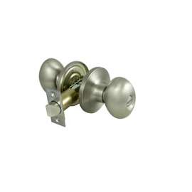 ProSource Privacy Tubular Knobset, 2-3/8 - 2-3/4 In, Adjustable 6-Way Latch Bolt, 2 Screws Fasteners