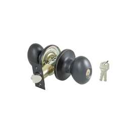 ProSource Entry Tubular Knobset, 2-3/8 - 2-3/4 In, Adjustable 6-Way Latch Bolt, 2 Screws Fasteners