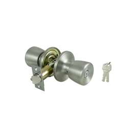 ProSource Entry Tubular Knobset, 2-3/8 - 2-3/4 In, Adjustable 6-Way Latch Bolt, 2 Screws Fasteners