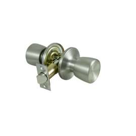 ProSource Passage Door Knob, 2-3/8 - 2-3/4 In, Adjustable 6-Way Latch Bolt Fasteners, Stainless Steel