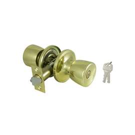 ProSource Entry Tubular Knobset, 2-3/8 - 2-3/4 In, Adjustable 6-Way Latch Bolt, 2 Screws Fasteners