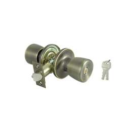 ProSource Entry Tubular Knobset, 2-3/8 - 2-3/4 In, Adjustable 6-Way Latch Bolt, 2 Screws Fasteners