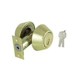 ProSource Double Cylinder Deadbolt, 2-3/8 - 2-3/4 In Backset, 2-3/16 X 1-11/16 In Full-Lip Round Corner Strike
