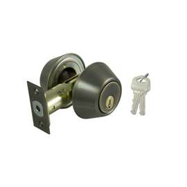 ProSource Double Cylinder Deadbolt, 2-3/8 - 2-3/4 In Backset, 2-3/16 X 1-11/16 In Full-Lip Round Corner Strike