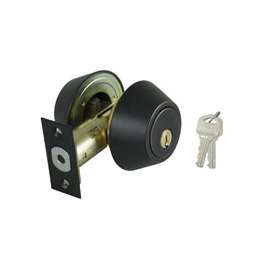 ProSource Double Cylinder Deadbolt, 2-3/8 - 2-3/4 In Backset, 2-3/16 X 1-11/16 In Full-Lip Round Corner Strike