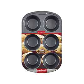 Goodcook 04033 Muffin Pan, 6-Compartment, Steel