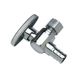 Apollo APXVA1238C Stop Valve, 1/2 x 3/8 in PEX Barb x Compression, Brass, Chrome