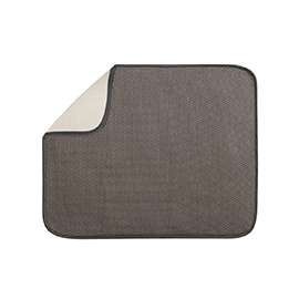 Inter-Design 40131 Large Drying Mat, 18 in L x 16 in W, Polyester/Microfiber Terry, Mocha/Ivory