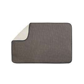 Inter-Design 40231 Extra Large Drying Mat, 24 in L x 18 in W, Polyester/Microfiber Terry, Mocha/Ivory