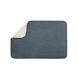 Inter-Design 40232 Extra Large Drying Mat, 24 in L x 18 in W, Polyester/Microfiber Terry, Pewter/Ivory
