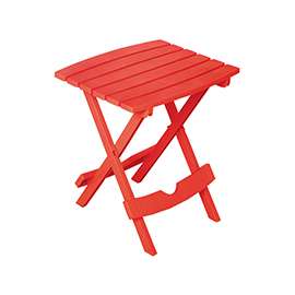 Adams Quik-Fold 8500-26-3735 Side Table, Rectangular, Polypropylene, Cherry Red