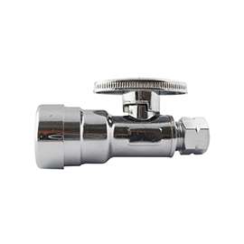 Apollo APXPV1238S Stop Valve, 1/2 x 3/8 in Push-Fit x Compression, Brass, Chrome