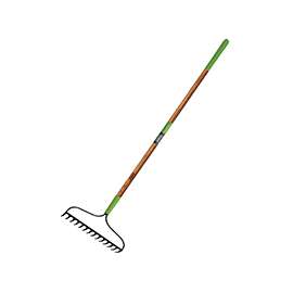 AMES 2825300 Bow Rake, 2-3/4 in L x 15-3/4 in W Head, 16-Tine, Steel Head, Hardwood Handle