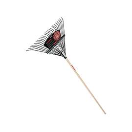 RAZOR-BACK 2911200 Leaf Rake, 24-Tine, 68 in OAL, Steel Tine, Hardwood Handle