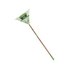 AMES 2915612 Leaf Rake, 22-Tine, 65 in OAL, Steel Tine, Wood Handle