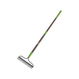 AMES 28252100 Bow Rake, 3-5/8 in L x 15-3/4 in W Head, 16-Tine, Steel Head, Fiberglass Handle