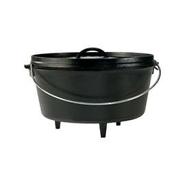 Lodge L12DCO3 Camp Dutch Oven, 8 qt Capacity, Iron, Black