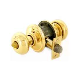 Schlage Georgian F51A GEO 505 Keyed Entry Knob, 1-3/8 to 1-3/4 in Thick Door, Brass/Zinc