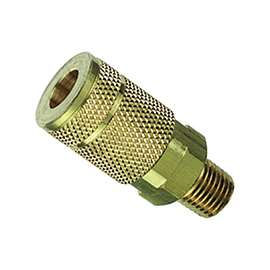 Tru-Flate 13-605 T-Style Coupler, 3/8 in MNPT, Steel