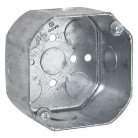 RACO 165 Octagon Box, Galvanized Steel, Gray