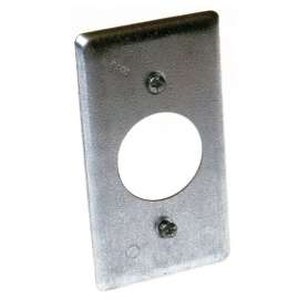 RACO 867 Handy Box Cover, 4-3/16 in L, 2-5/16 in W, Receptacle, Galvanized Steel