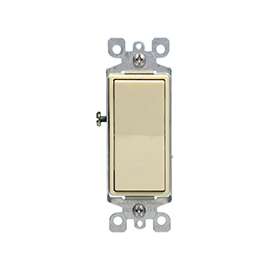 Leviton Decora S01-05613-2IS Rocker Switch with Ground Screw, 120/277 V, Wall Mounting, Thermoplastic, Ivory