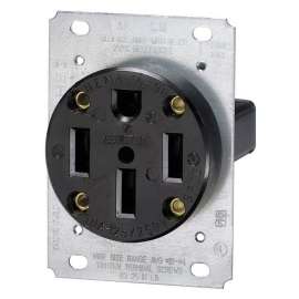 Leviton R10-00279-S00 Electrical Receptacle, 50 A, Black