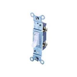 Leviton 1451-WCP Switch, 120 V, Wall Mounting, Thermoplastic, White