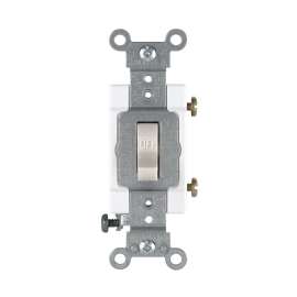 Leviton 1453-2T Switch, 120 V, Wall Mounting, Thermoplastic, Light Almond