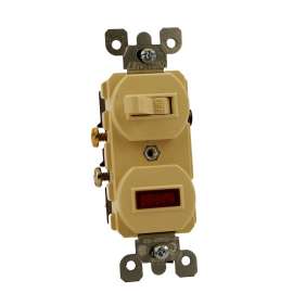 Leviton Decora Traditional S03-05226-0IS Duplex Combination Switch, 120/277 V, Thermoplastic, Ivory