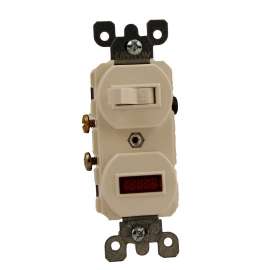 Leviton Decora Traditional S04-05226-0WS Duplex Combination Switch, 120/277 V, Thermoplastic, White