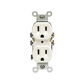 Leviton S02-05320-0WS Duplex Receptacle, 15 A, 2-Pole, 5-15R, White