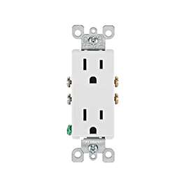 Leviton S02-05325-0WS Duplex Receptacle, 15 A, 2-Pole, 5-15R, White